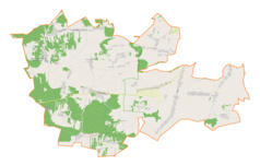 Mapa konturowa gminy Niegowa, u góry nieco na lewo znajduje się punkt z opisem „Gorzków Stary”