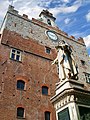 The statue of Datini in front of Palazzo Pretorio