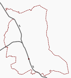 Mapa konturowa Polic, na dole znajduje się punkt z opisem „Police”