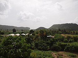 Looking west over the Roseau Valley from Roseau Combined School