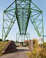 93. Platz: Ajepbah mit Schwebefähre Osten–Hemmoor, Blick vom Hadelner Ufer der Oste