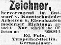 Stellenanzeige in den Münchner Neueste Nachrichten, 1899