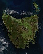 Tasmania a NASA Terra műholdjának 2005 novemberi fényképén