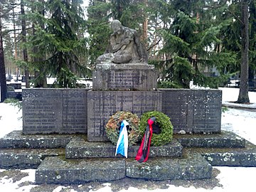 Memorial at Joensuu cemetery to those fallen in the Finnish Civil War, 1920