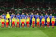 Die aserbaidschanische Nationalmannschaft am 8. Oktober 2010.