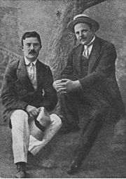 Fichman (left) with Hayim Nahman Bialik