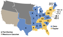 Color map showing the election results by state