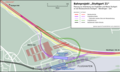 Schematischer Gleis­plan im Flughafen­bereich