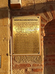 Merzifonlu Kara Mustafa Paşanın annesi için yaptırdığı cami kitabesi