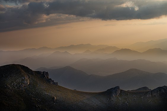 Sunset at Mt Helmos. Photograph: Geokokkos