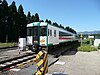 A diesel multiple unit train near Mogami Station on the Rikuu East Line in 2010