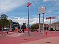 Roter Platz mit Radroute in Kopenhagen