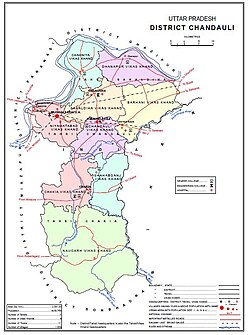 Chandauli District Blocks Map