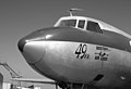 Black and white view of the Convair 240's nose.