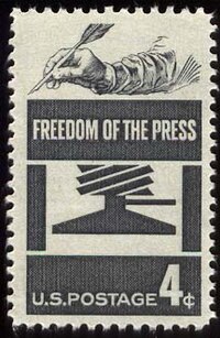 U.S. Postage Stamp commemorating freedom of the press