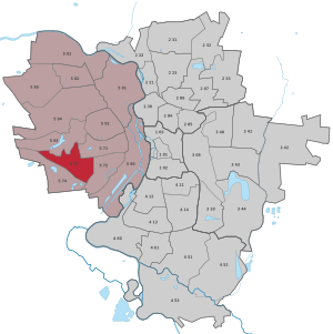 Lage des Stadtteils Westliche Neustadt (Halle) in Halle (Saale) (anklickbare Karte)