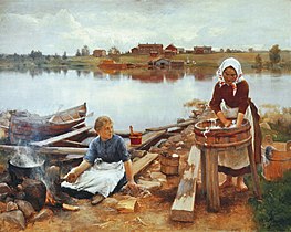 Laundry at the River Bank, 1889 (fi)