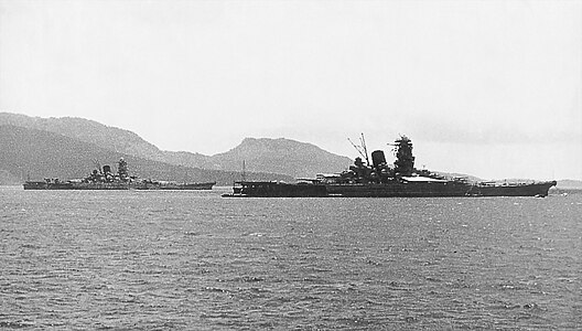 Yamato and Musashi in Truk Atoll, 1943