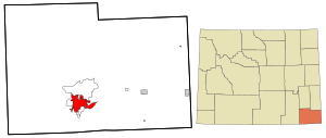 Location in Laramie County in Wyoming