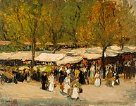 Wochenmarkt auf dem Berliner Wittenbergplatz, Gemälde von Ernst Oppler, 1912