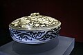 A Song Dynasty (960-1279 AD) porcelain box with a flower design