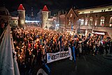 A political demonstration in Tallinn on 24 February 2018. The annual event has been organized by EKRE and the Blue Awakening to mark the Independence Day.