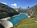 Stausee von Zervreila mit dem Weiler Frunt rechts