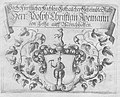 Wappen des Adolph Christian Avemann von Letta auf Mönchhofen, 1720