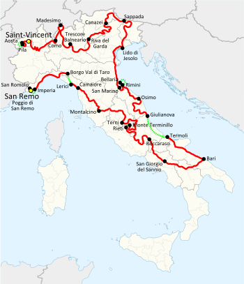 1987 Giro d'Italia rotası