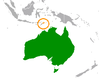 Portugiesisch-Timor (orange), nördlich von Australien