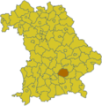 Lage des Landkreises Erding in Bayern