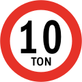 RR-4 Weight restriction (10 tonnes (11 short tons))