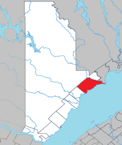 Location within La Haute-Côte-Nord RCM