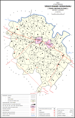 Map of Gosainganj CD block