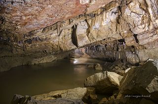 Krka Höhle bei einem Hochwasser im November 2016