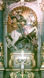 Statue in der Neuen Pfarrkirche St. Margaret von München-Sendling (frühes 16. Jhd.)