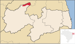 Location of Belém do Brejo do Cruz in the State of Paraíba