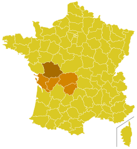 Karte der Kirchenprovinz Poitiers