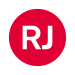 Rundes Liniensymbol mit den weißen Großbuchstaben RJ in rot gefülltem Kreis vor neutralem Hintergrund