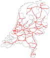 The railway routes of the Netherlands