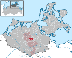 Elhelyezkedése Mecklenburg-Elő-Pomeránia térképén