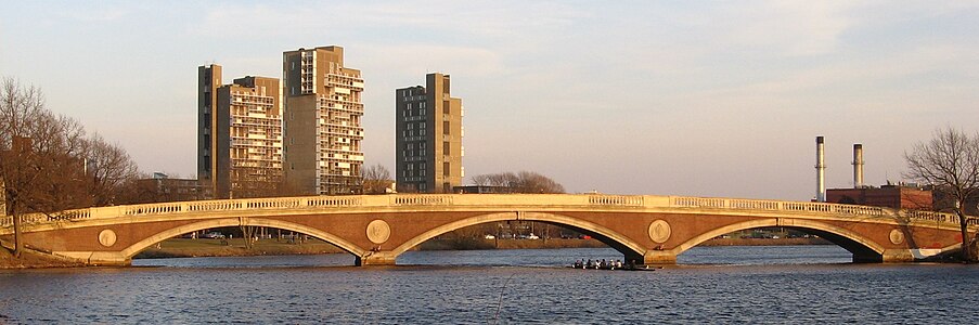 The John W. Weeks Bridge connecting Boston and Cambridge
