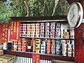 Cabinet of instant noodles for pilgrims to eat