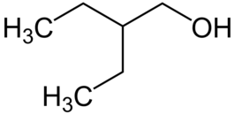 Structuurformule van 2-ethylbutan-1-ol