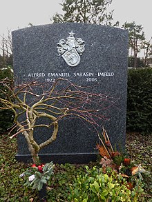 Alfred Emanuel Sarasin-Imfeld (1922–2005) Bankier, Politiker, Grab auf dem Friedhof Hörnli, Riehen, Basel-Stadt