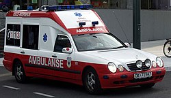 Norwegian ambulances changed their markings in 2005. This is the old appearance