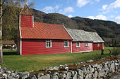 Årdal gamle kyrkje (Hjelmeland), langplan, tømmer, Stavangerrenessansen (1620)