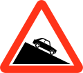 Steep hill downwards ahead