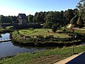 Garteninsel (vorne) und Burginsel (hinten), von der Bahnhofsbrücke aus betrachtet