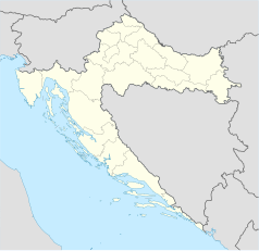 Mapa konturowa Chorwacji, u góry znajduje się punkt z opisem „Matica hrvatska”